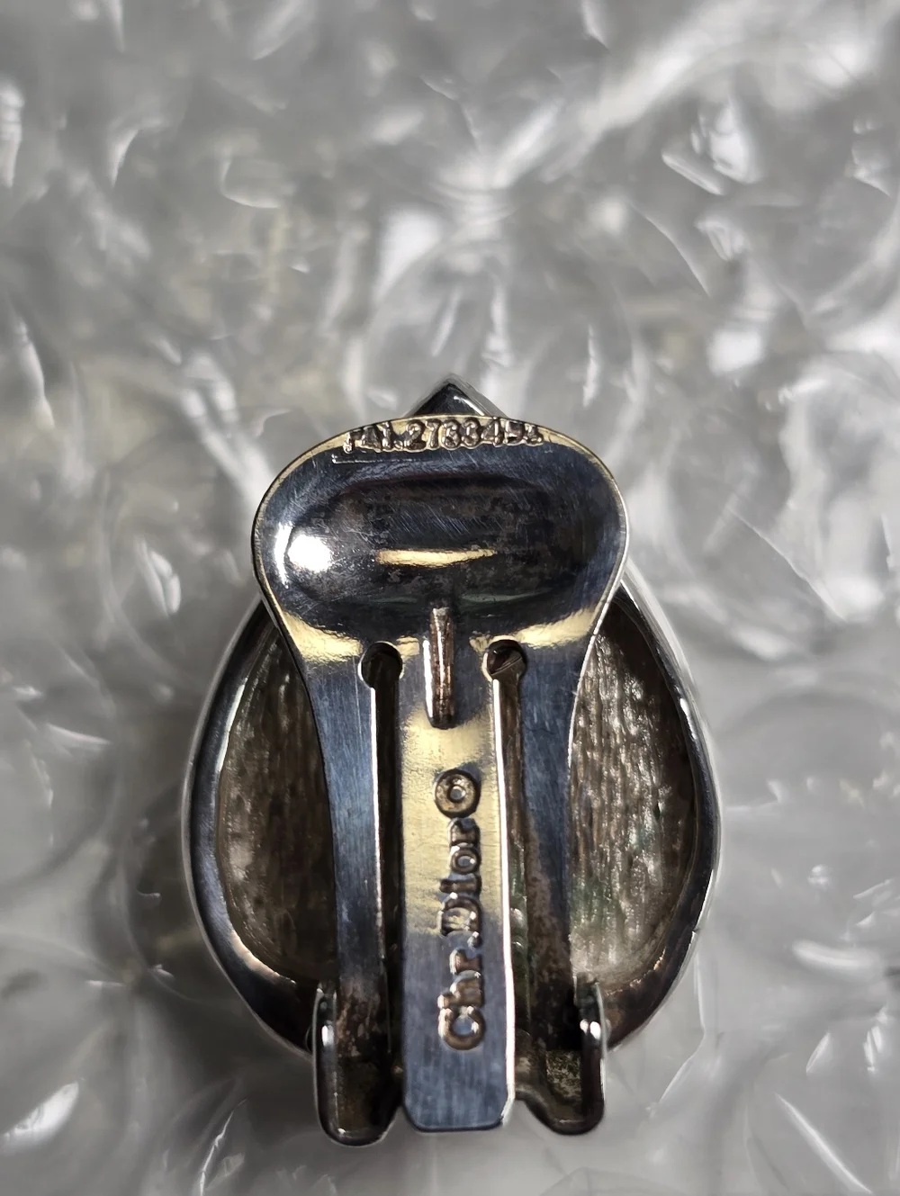 Christian Dior Authentic 925 Sterling Silver Teardrop Clip-On Earrings Vintage - Picture 6 of 13